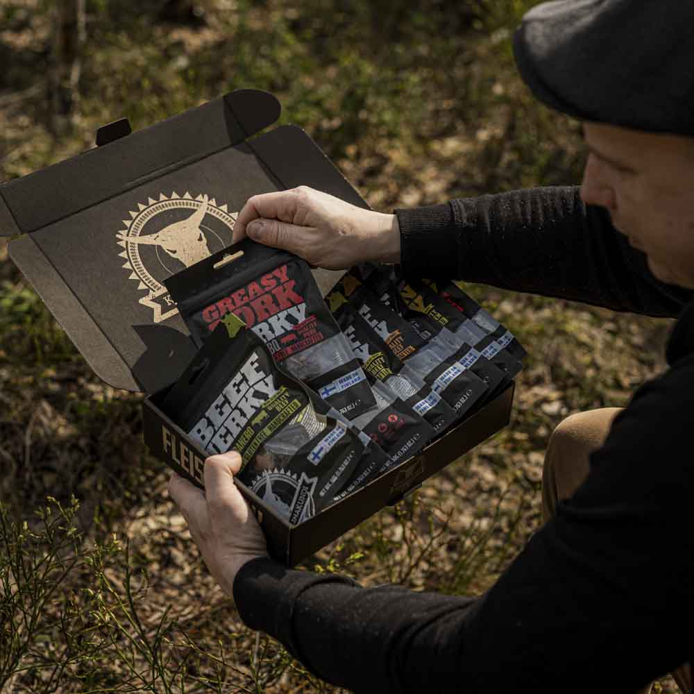 Kuivalihakundi The Meat Box – 380g - Beef/Pork/Chicken Jerky